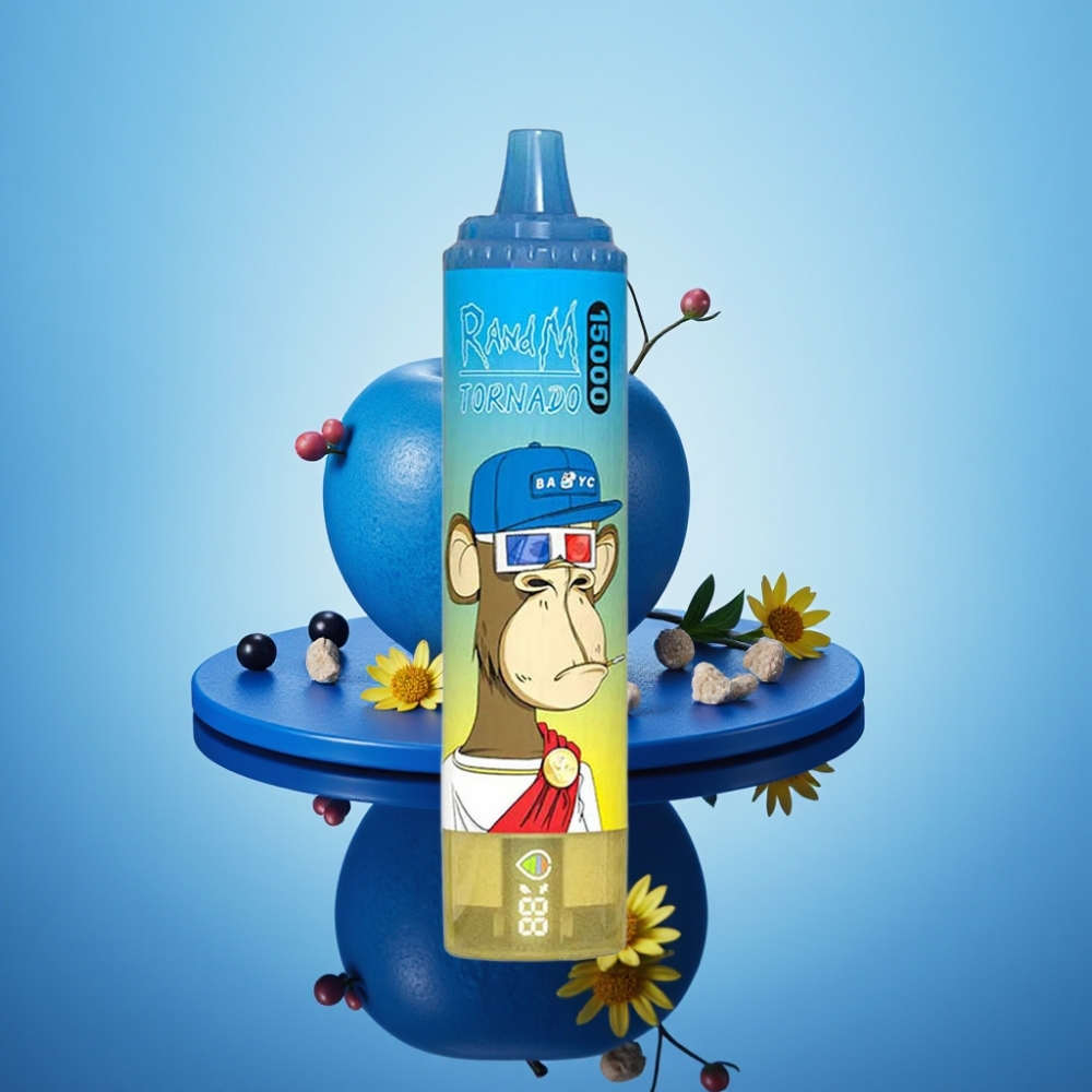 RandM Fumot Tornado 15000 퍼프 디스포저블 베이프 미스터 블루 (25ml, 850mAh, 메시 코일)