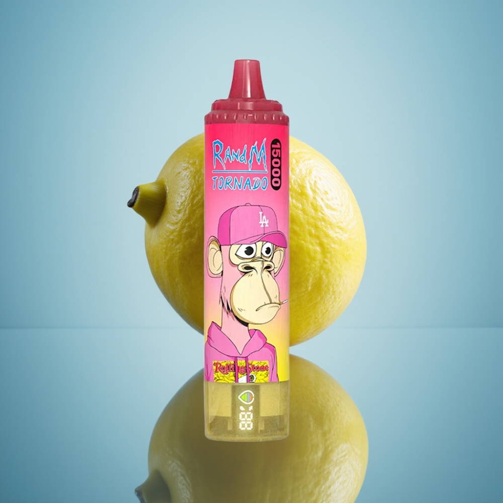 RandM Fumot Tornado 15000 퍼프 디스포저블 베이프 레몬 (25ml, 850mAh, 메시 코일)