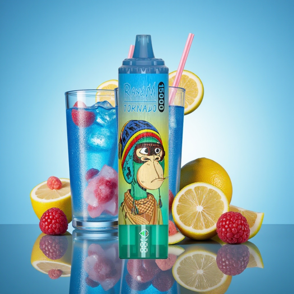 RandM Fumot Tornado 15000 퍼프 블루 라즈 레모네이드 메시 코일 25ml
