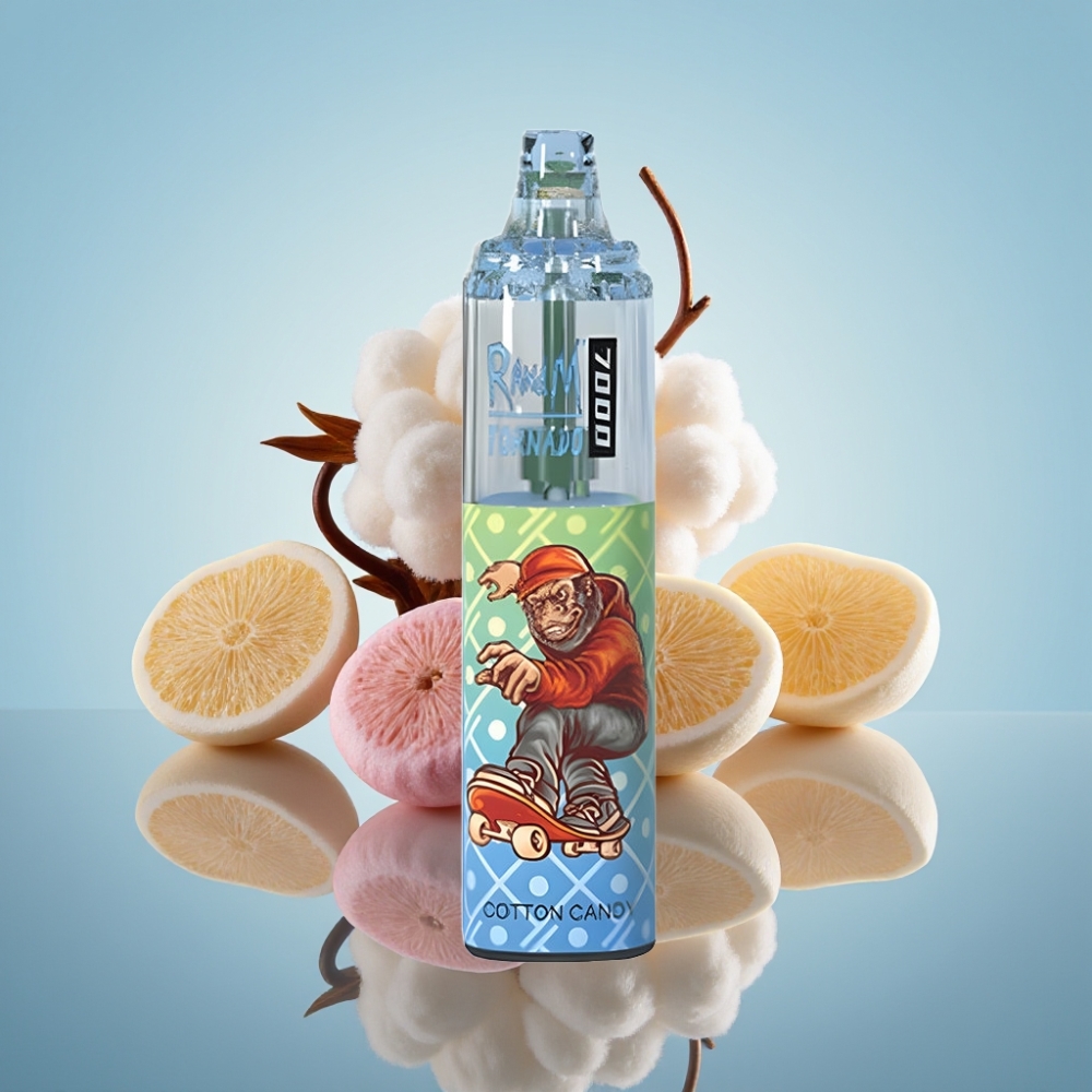 RandM Fumot Tornado 7000 디스포저블 베이프 코튼캔디 (14ML, 메시코일, 타입-C)