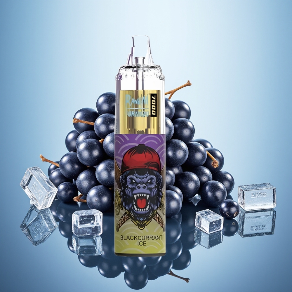 RandM Fumot Tornado 7000 블랙커런트 아이스 디스포저블 베이프 (14mL, 메시 코일, 타입-C)