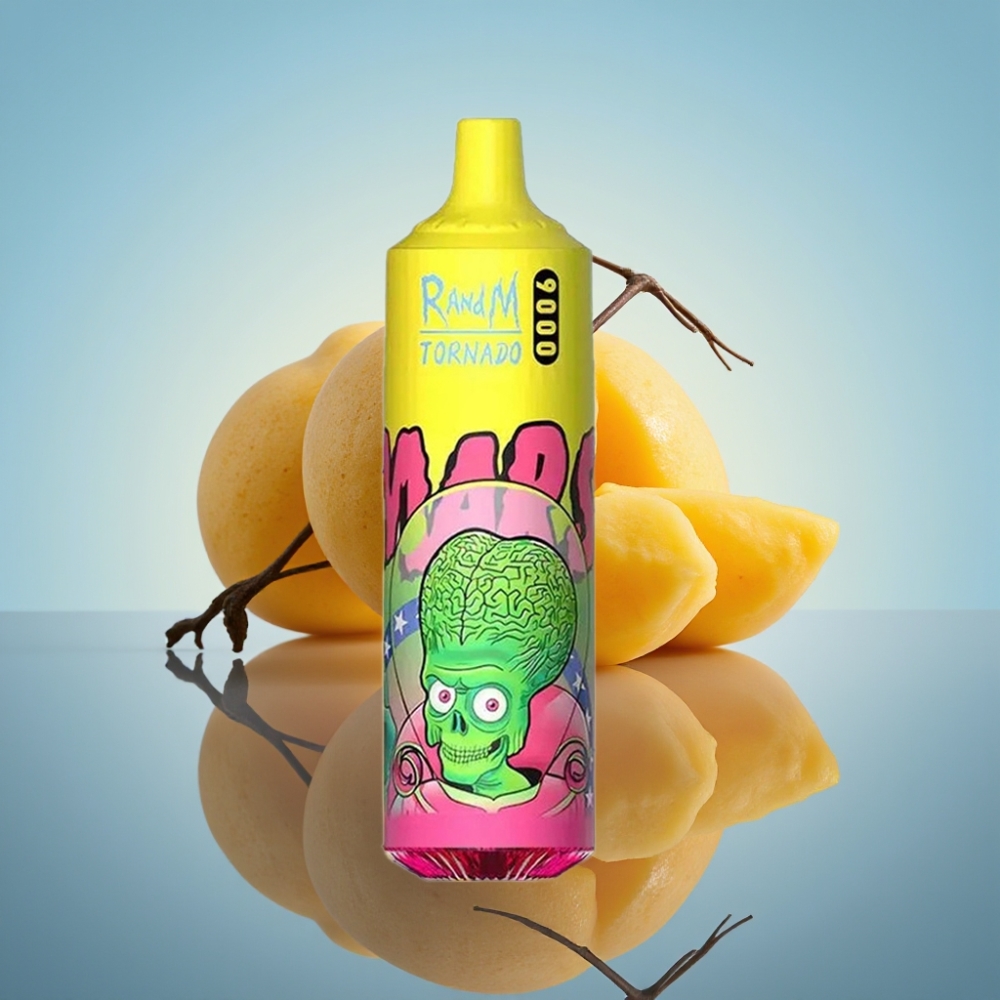 RandM Fumot Tornado 9000 퍼프 디스포즈블 베이프 트리플 망고 (850mAh, 18mL, 메시 코일)