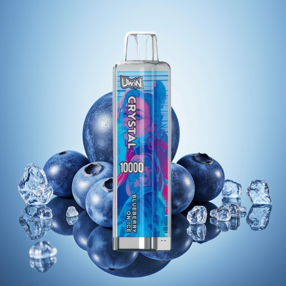 Uwin Crystal 10000 퍼프 블루베리 온 아이스 (18ml, 650mAh, RGB)