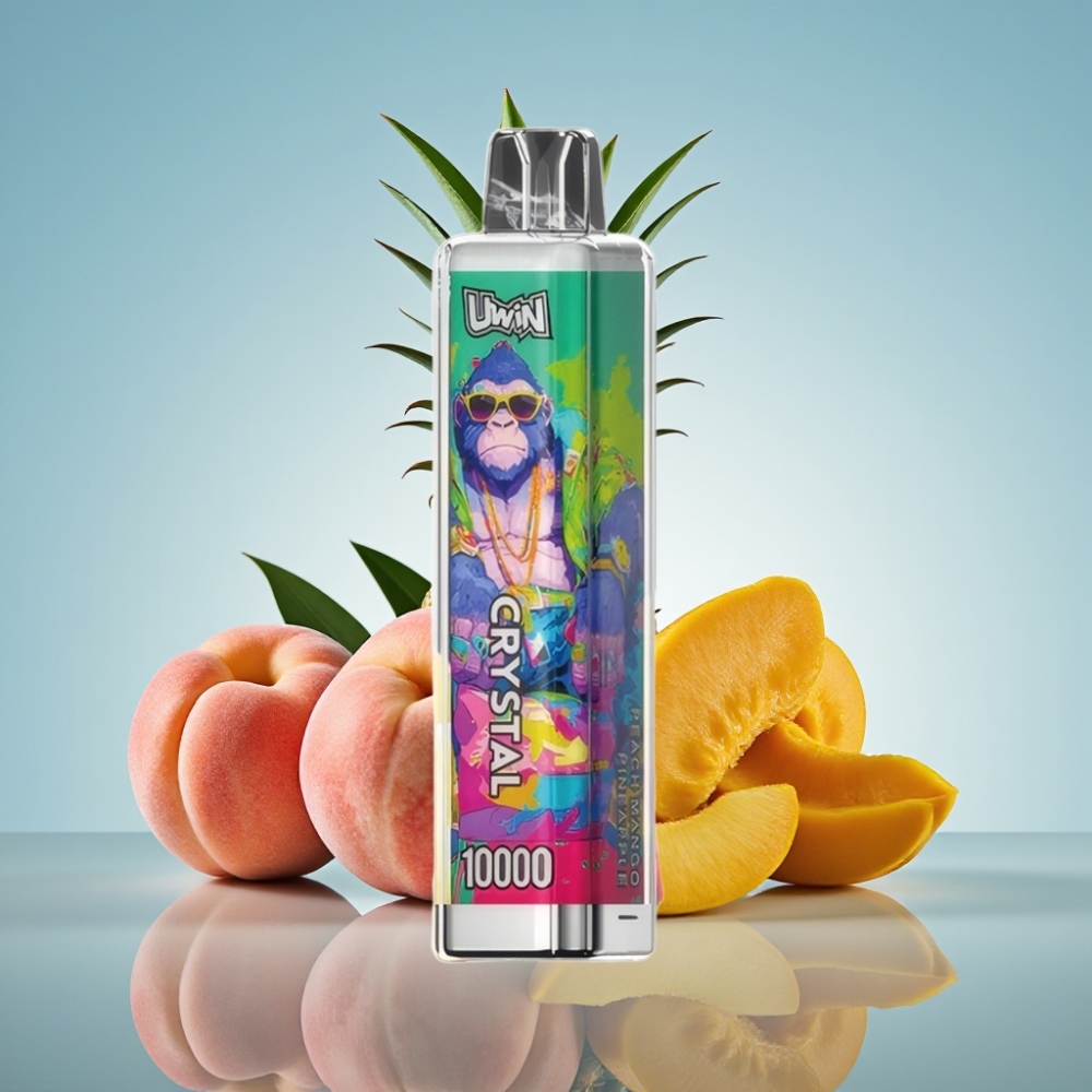 Uwin Crystal 10000 퍼프 디스포저블 베이프 복숭아 망고 파인애플 (18ml, 650mAh, Type-C)