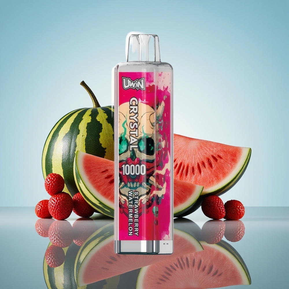 Uwin Crystal 10000 퍼프 스트로베리 워터멜론 전자담배 (18ml, 650mAh, Type-C)