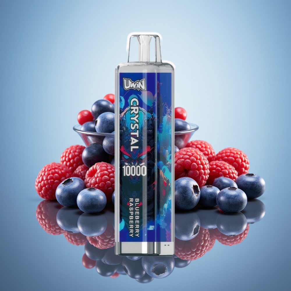 Uwin Crystal 10000 퍼프 디스포저블 베이프 블루베리 라즈베리 (18ml, 650mAh)