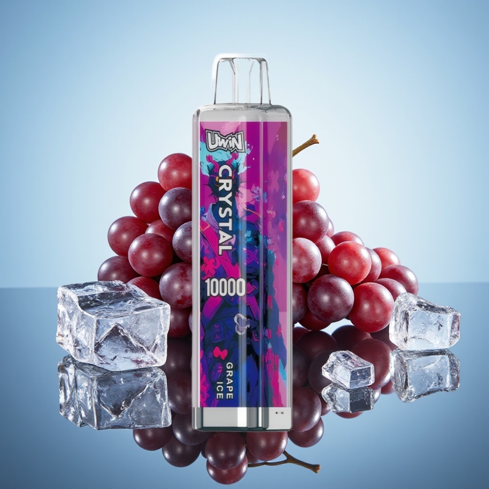 Uwin Crystal 10000 Puffs 디스포저블 베이프 그레이프 아이스 (0%/2%/3%/5%, 18ml, Type-C)
