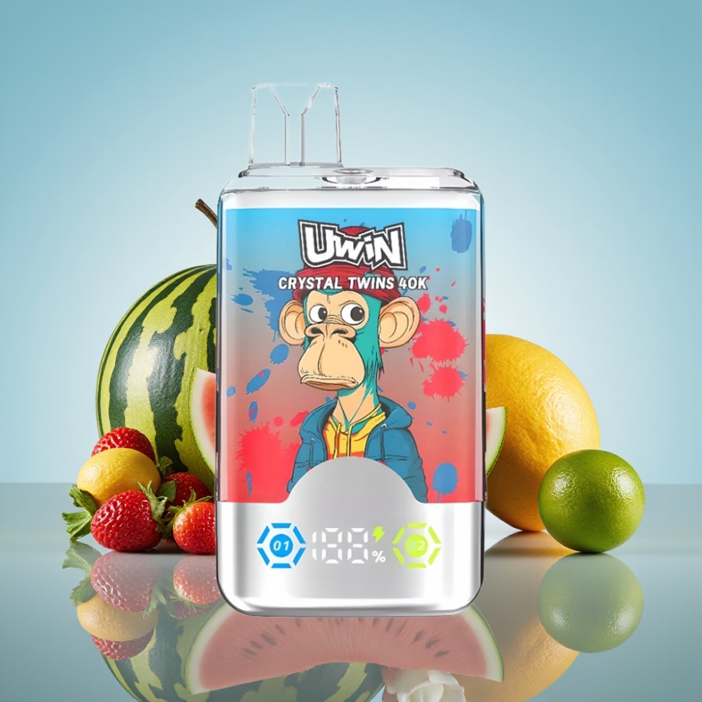 Uwin Crystal Twins 40000 퍼프 스트로베리 워터멜론 레몬 라임 디스포저블 베이프