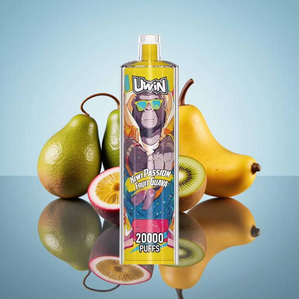 Uwin Shisha Hookah Crystal 20000 퍼프 키위 패션프룻 구아바 (0% 2% 3% 5% 니코틴, 22ml)