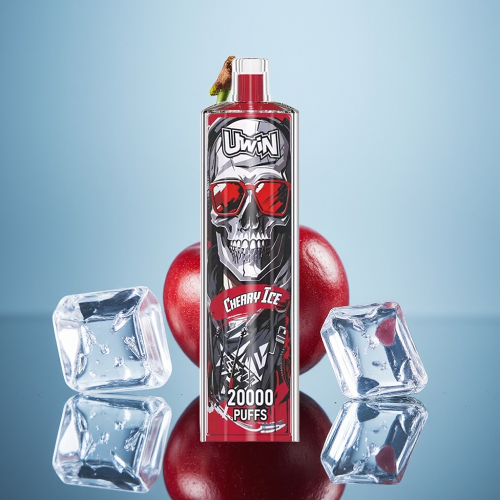 Uwin Shisha Hookah Crystal 20000 퍼프 체리 아이스 0% 2% 3% 5% 니코틴 Type-C 충전