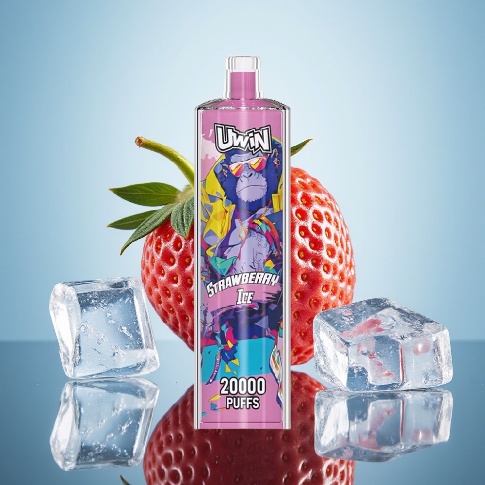 Uwin Shisha Hookah Crystal 20000 퍼프 스트로베리 아이스 22ml 메쉬 코일
