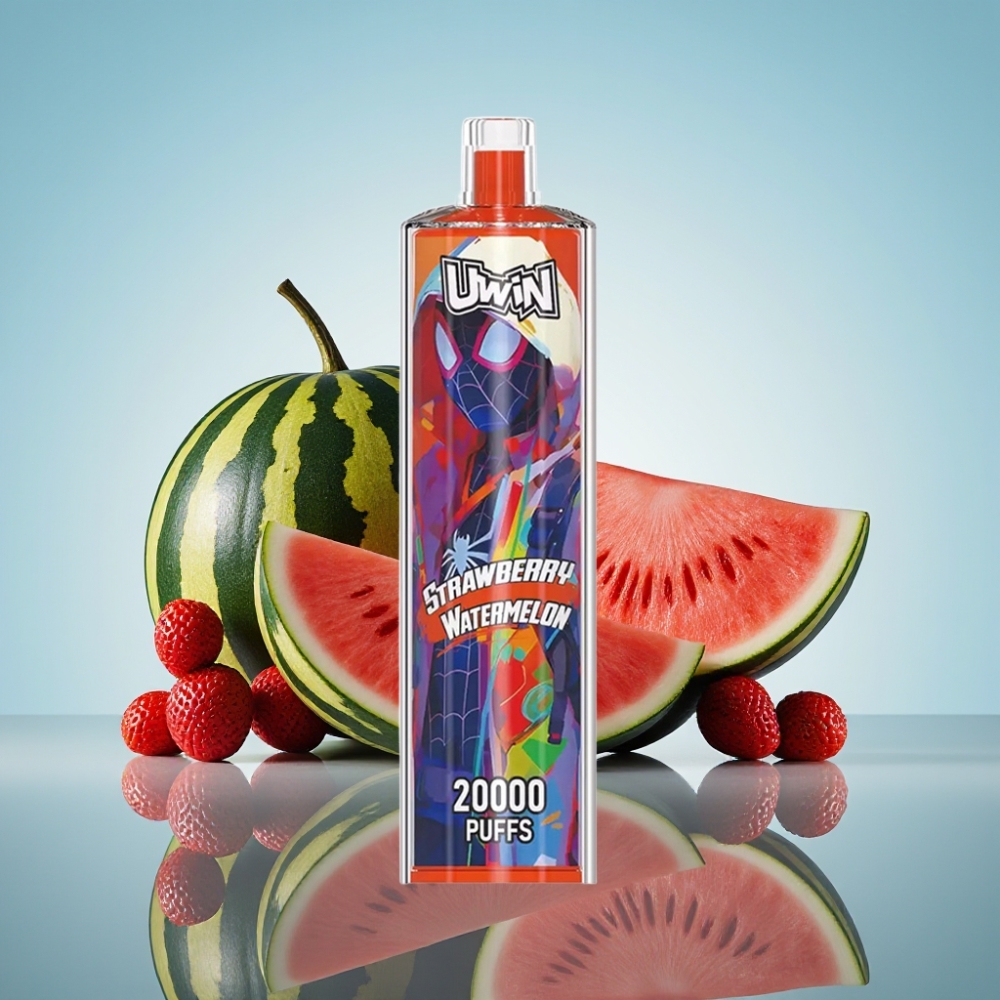 Uwin Shisha Hookah Crystal 20000 퍼프 스트로베리 워터멜론 22ml 메쉬 코일