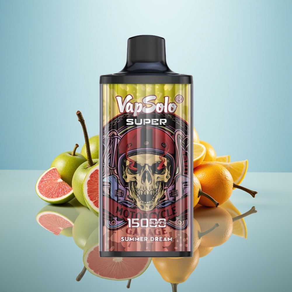 Vapsolo Super 15000 퍼프 디스포저블 베이프 썸머 드림 (40ml, 850mAh, 타입-C)