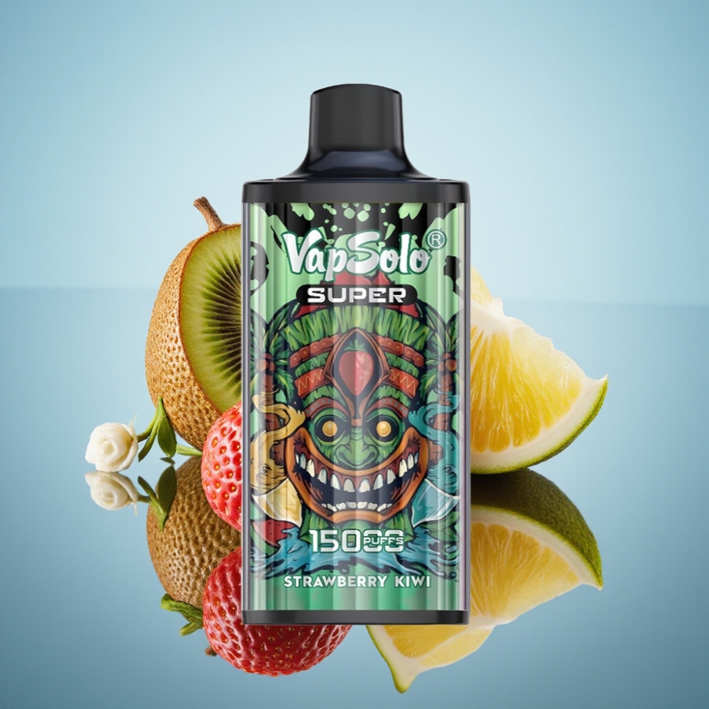 Vapsolo Super 15000 퍼프 스트로베리 키위 디스포저블 베이프 (40ml, 850mAh, Type-C)