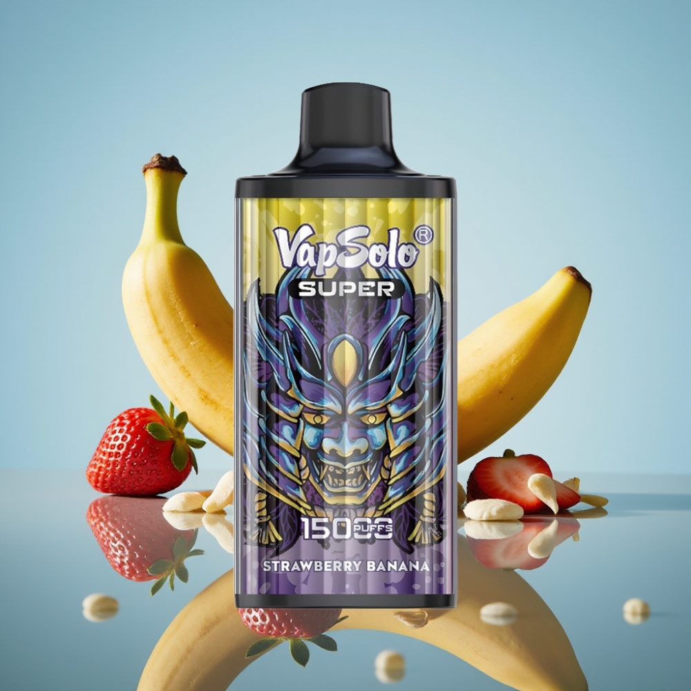 Vapsolo Super 15000 퍼프 스트로베리 바나나 디스포저블 베이프 40ml 850mAh