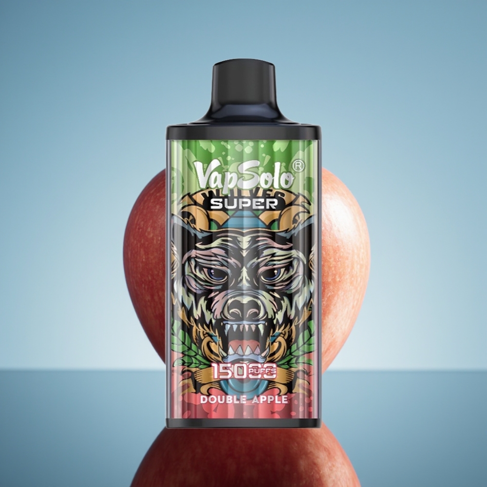 Vapsolo Super 15000 퍼프 디스포저블 베이프 더블 애플 (850mAh 메시 코일, Type-C)