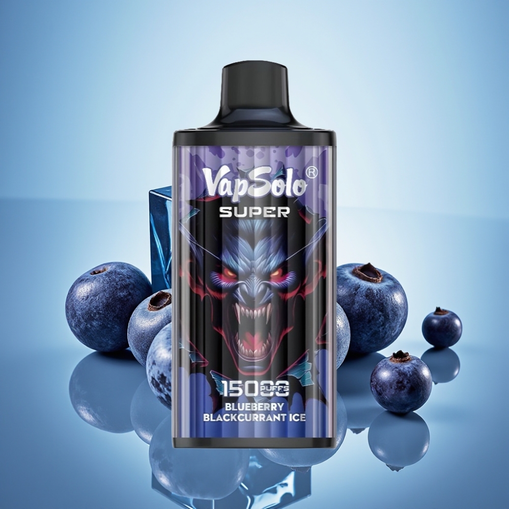 Vapsolo Super 15000 퍼프 블루베리 블랙커런트 아이스