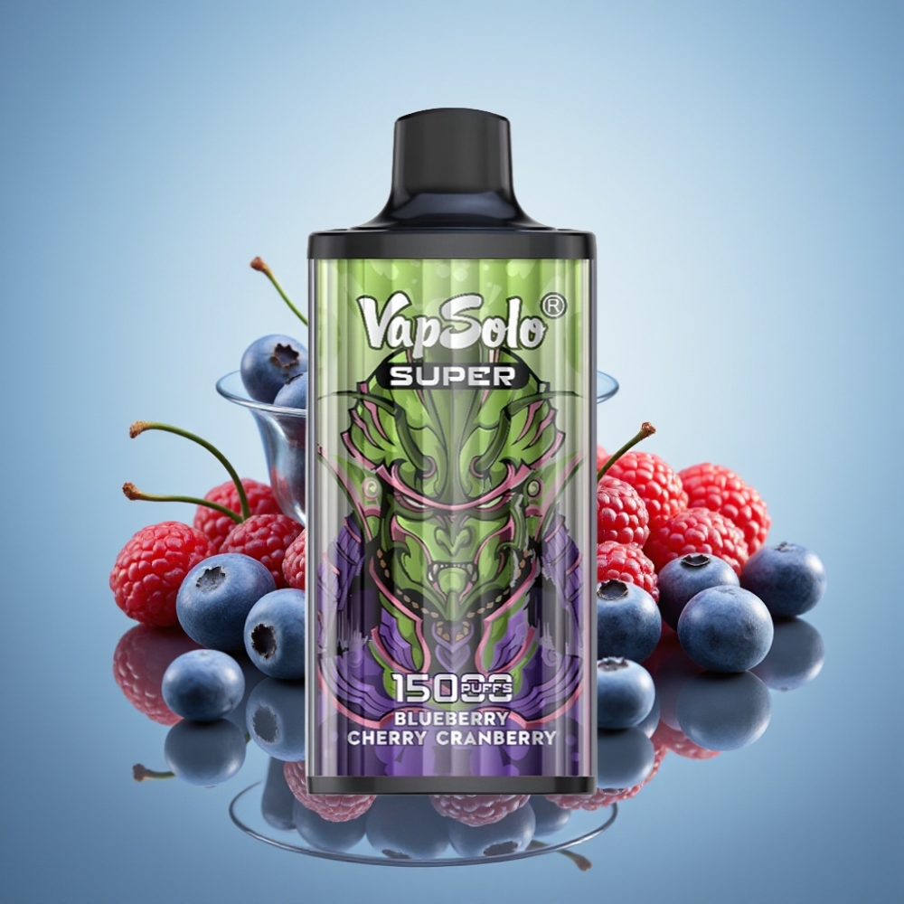 Vapsolo Super 15000 퍼프 블루베리 체리 크랜베리 디스포저블 베이프