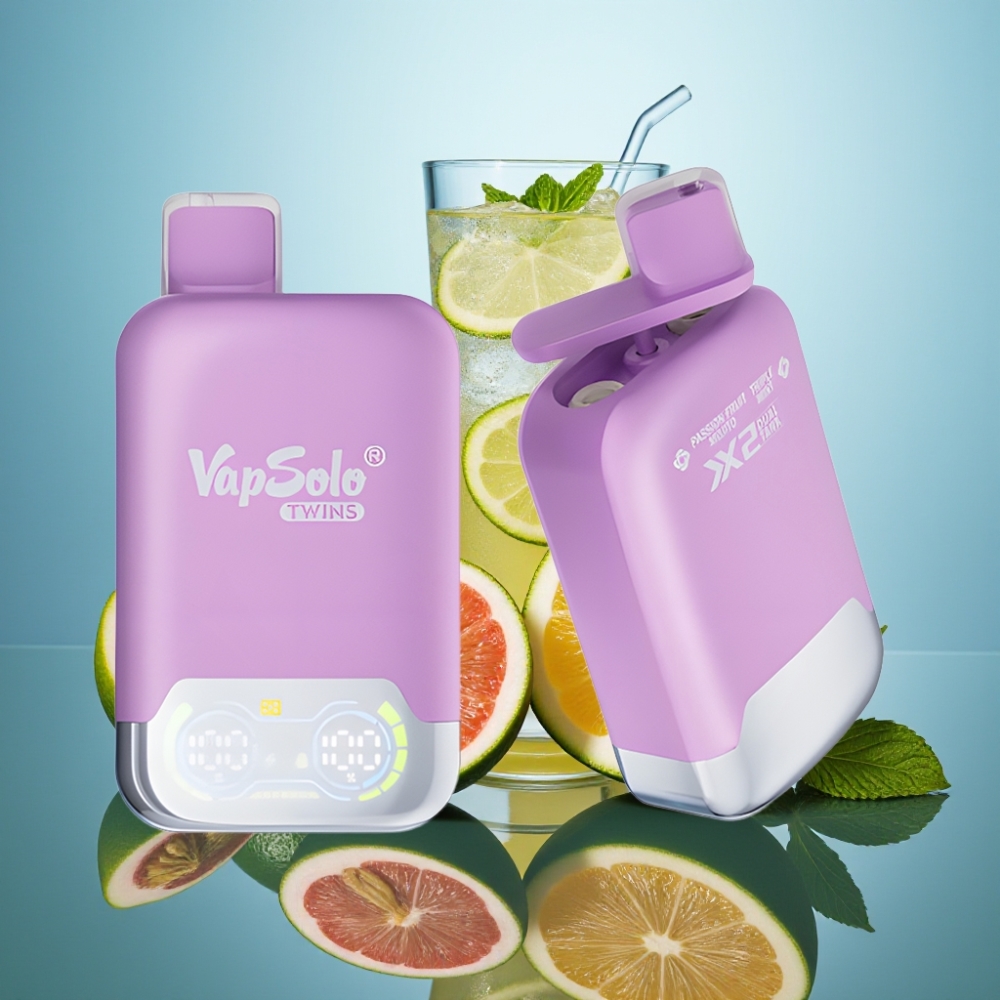 Vapsolo Twins 20000 퍼프 디스포저블 베이프 패션 후루트 모히토 & 트리플 민트