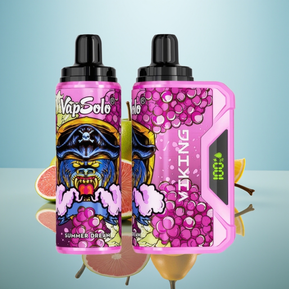 VapSolo VIKING 12000 퍼프 디스포저블 베이프 썸머 드림 (22ml, Type-C 충전)