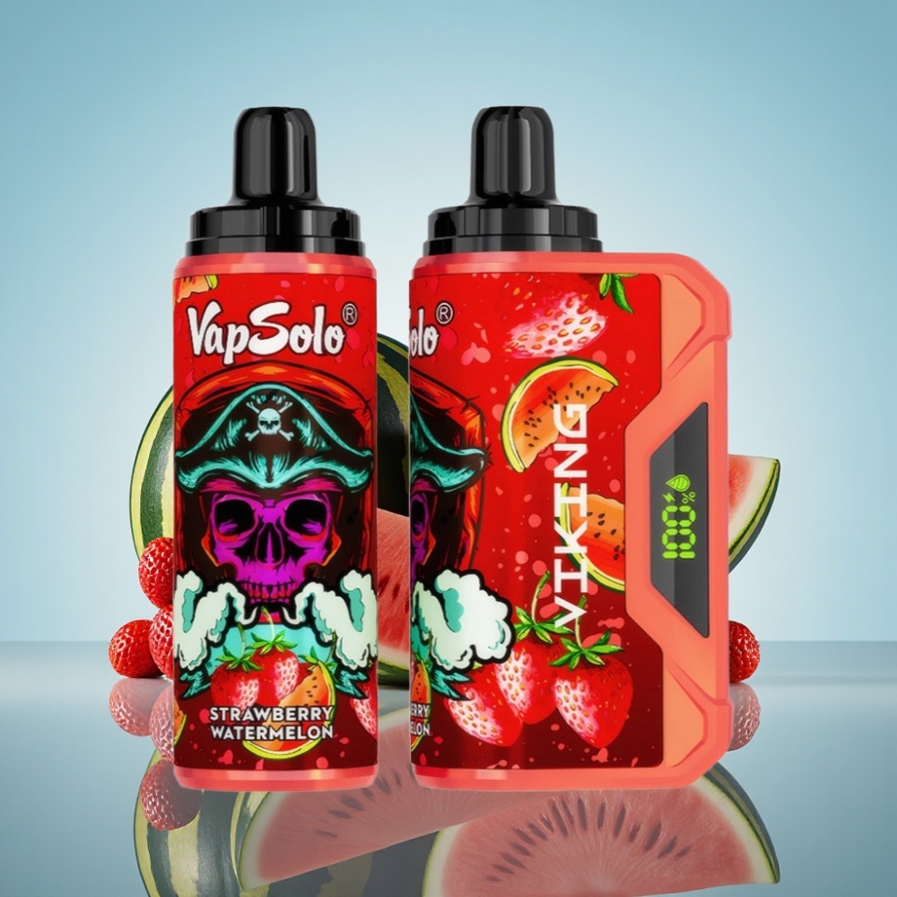 VapSolo VIKING 12000 퍼프 일회용 베이프 스트로베리 워터멜론 (22ml, Type-C)