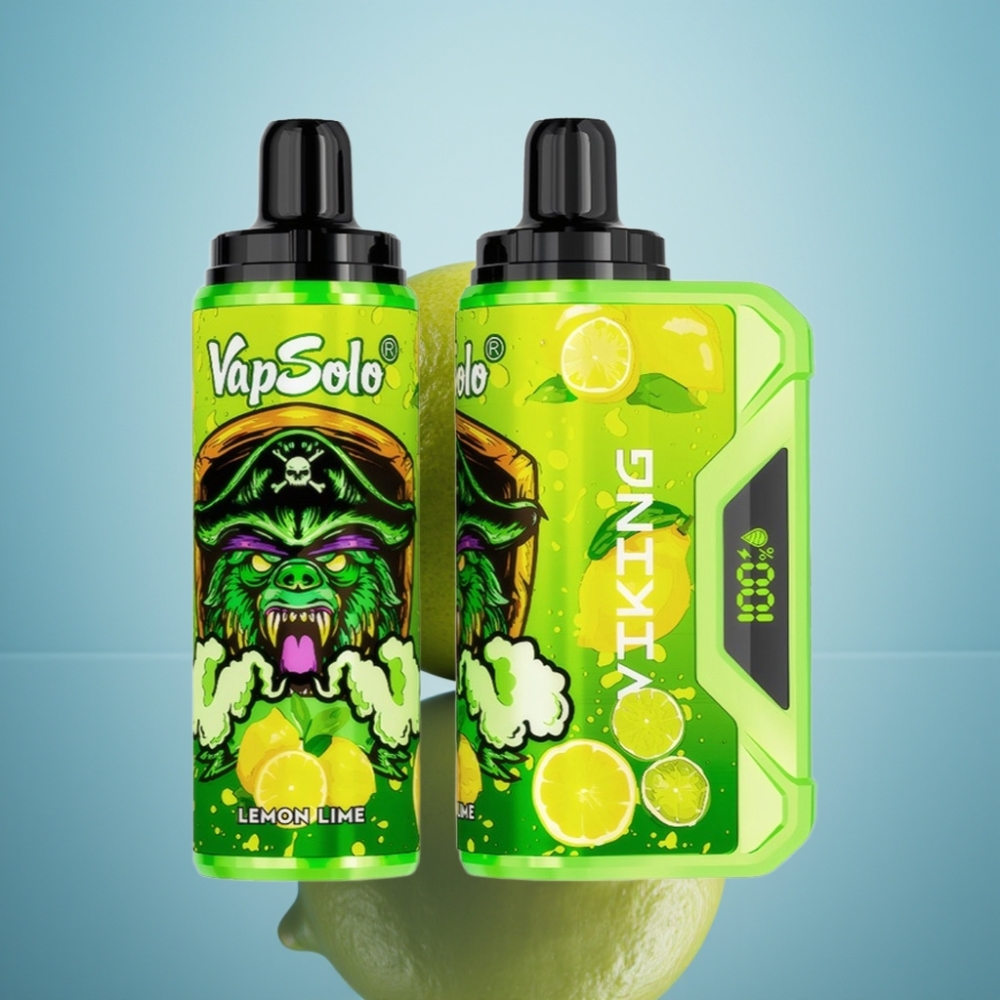 VapSolo VIKING 12000 퍼프 디스포저블 베이프 레몬 라임 (22ml, Type-C)