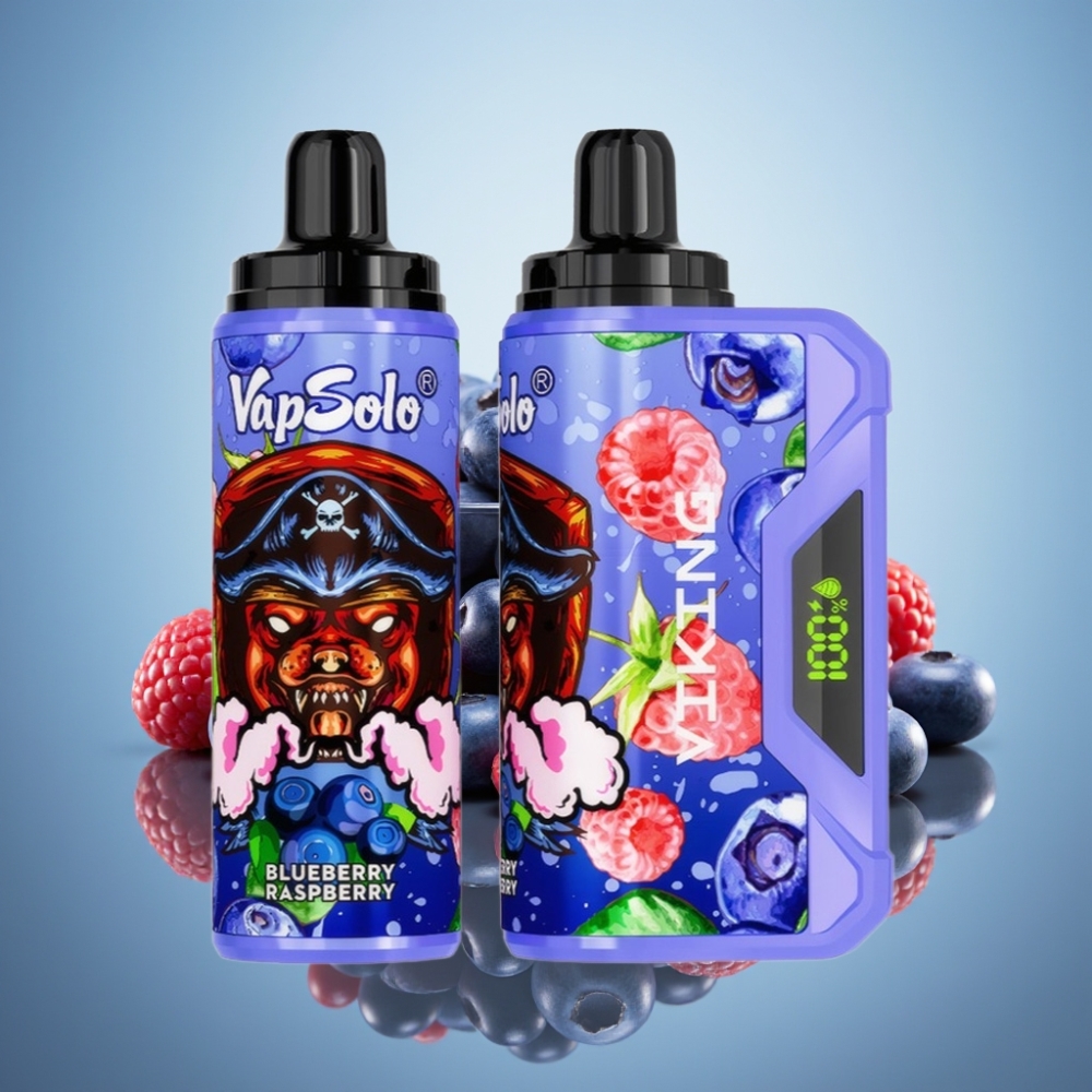 VapSolo VIKING 12000 퍼프 블루베리 라즈베리 일회용 베이프 (Type-C 충전)