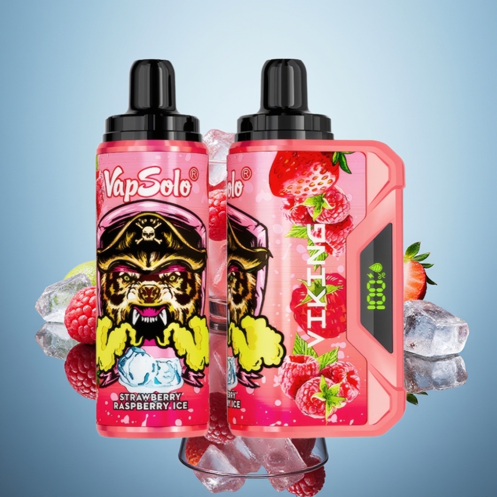 VapSolo VIKING 12000 퍼프 스트로베리 라즈베리 아이스 디스포저블 베이프