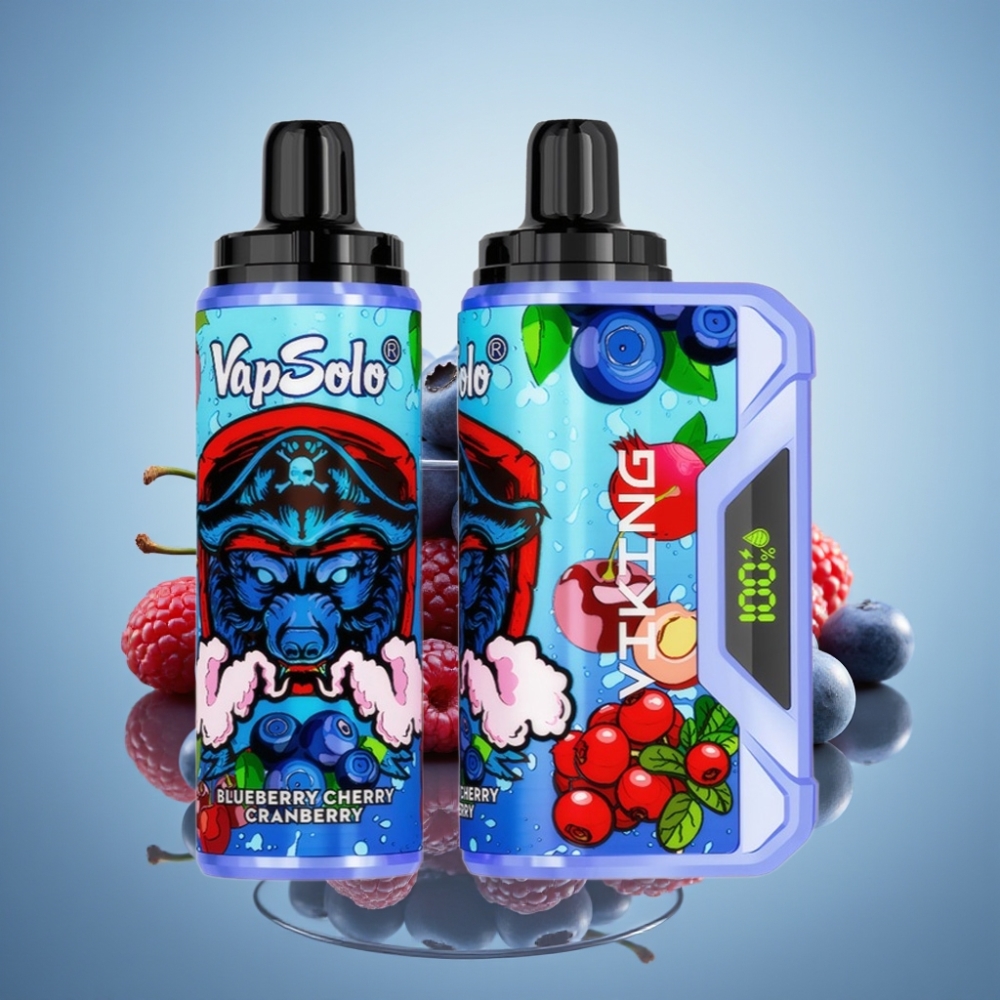 VapSolo VIKING 12000 퍼프 블루베리 체리 크랜베리 일회용 베이프