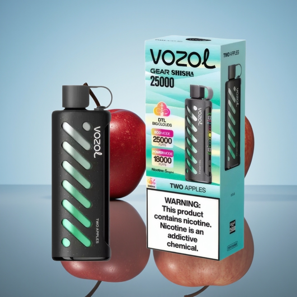 VOZOL Gear Shisha 25000 퍼프 디스포저블 베이프 더블 애플 (S.i.L.C Tech, 1000mAh)
