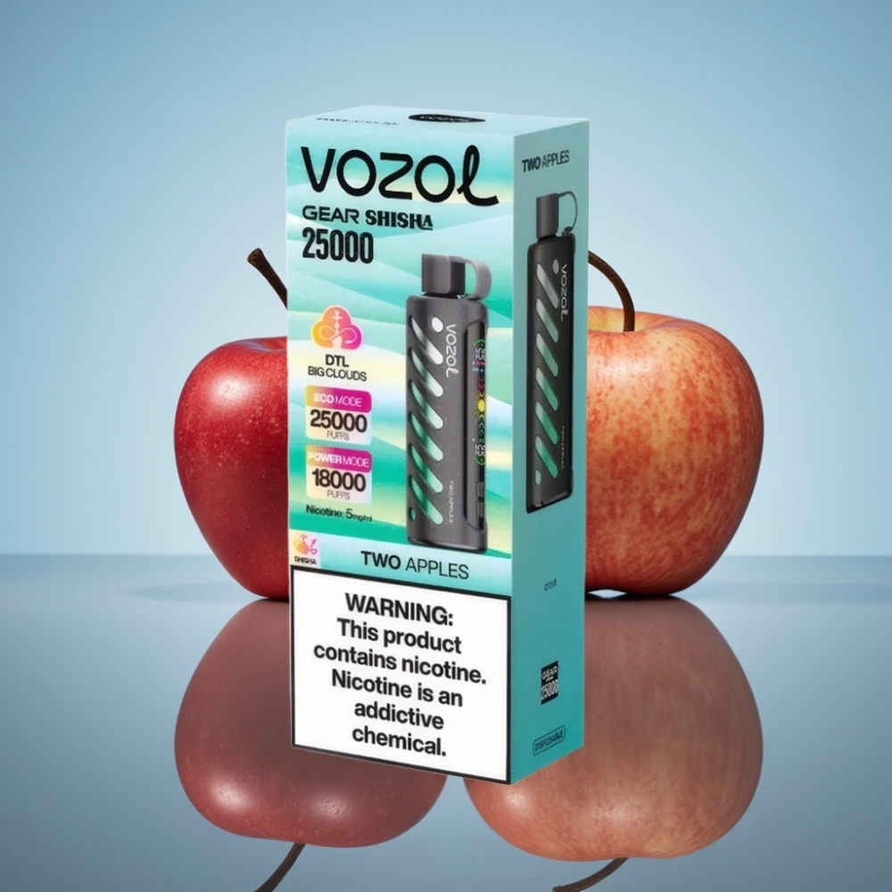 VOZOL Gear Shisha 25000 퍼프 디스포저블 베이프 더블 애플 (S.i.L.C Tech, 1000mAh)