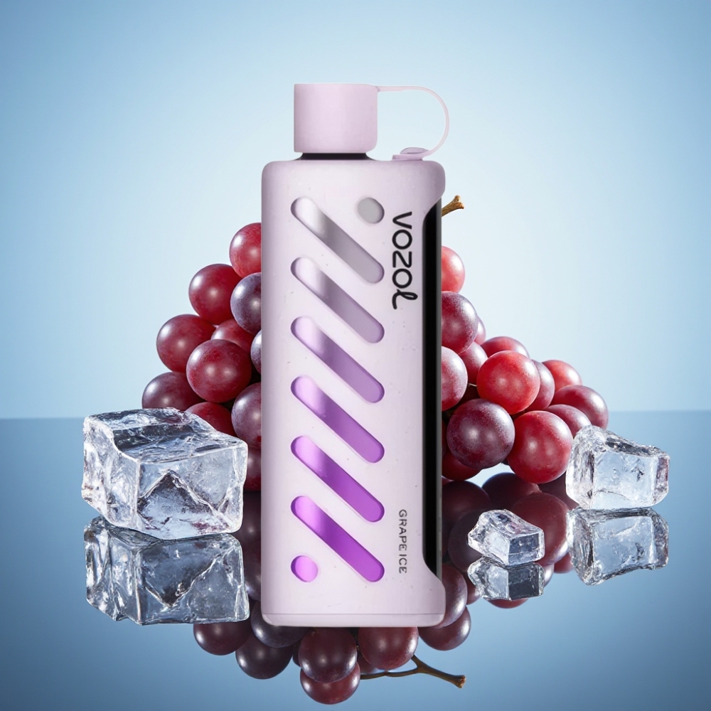 VOZOL Gear Shisha 25000 퍼프 디스포저블 베이프 그레이프 아이스 (S.i.L.C Tech, 듀얼 메시)