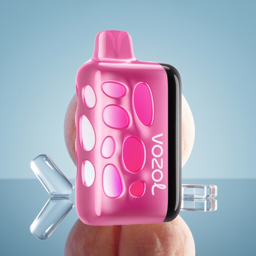 VOZOL RAVE 40000 디스포저블 베이프 (피치 아이스) - 비트 싱크 파티 모드, 1000mAh 배터리
