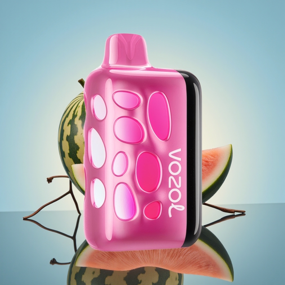 VOZOL RAVE 40000 디스포저블 베이프 스트로멜론 피치 (270도 빛나는 디자인, 비트 싱크 파티 모드)